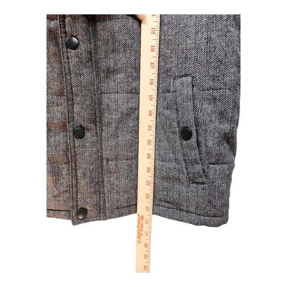 Foreign Exchange Herringbone Puffer Vest Men’s XL Gray Black Hooded Streetwear - Picture 14 of 14